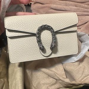 GUCCI Dionysus Super Mini Leather Bag -White AUTHENTIC BRAND NEW